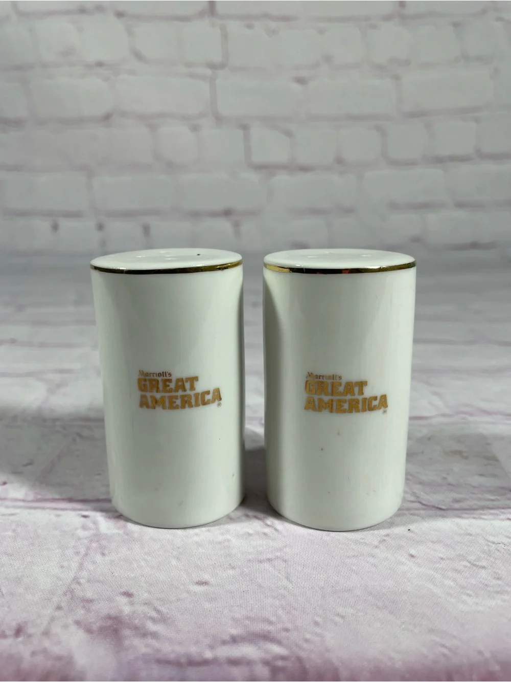 Vintage Marriott’s Great America Carousel Ceramic Salt and Pepper Shaker Pair